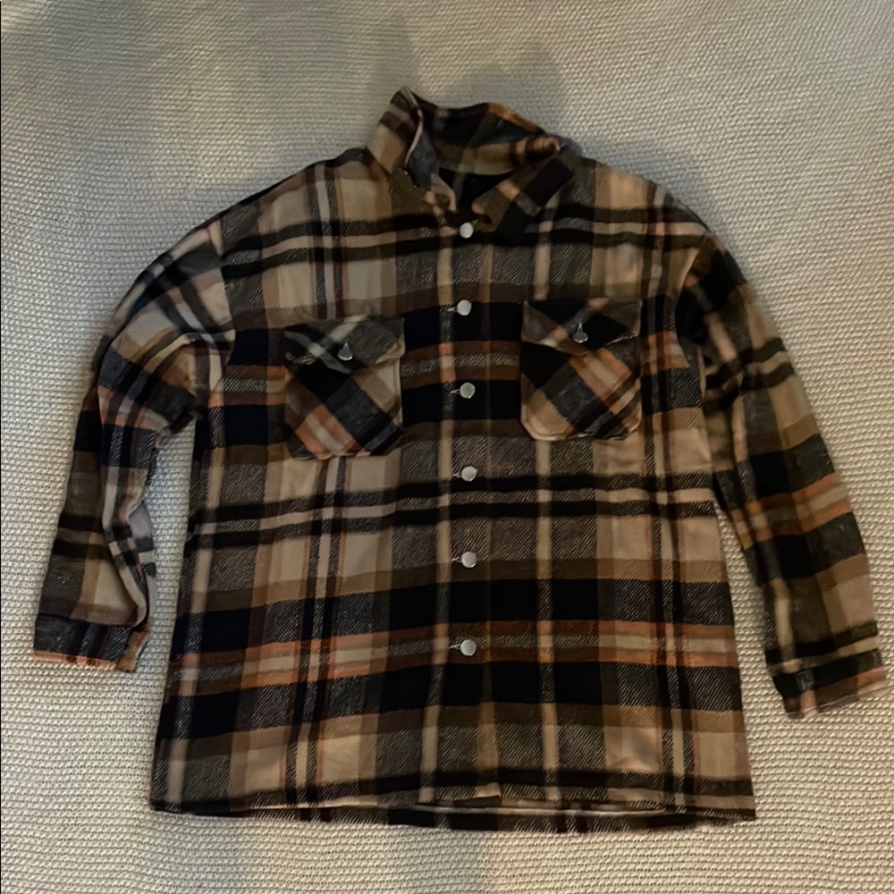 Plaid Button-Up Shirt